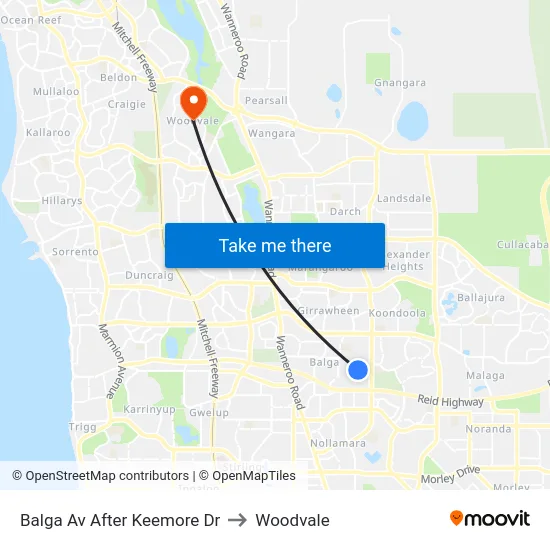 Balga Av After Keemore Dr to Woodvale map