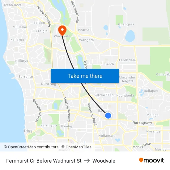 Fernhurst Cr Before Wadhurst St to Woodvale map