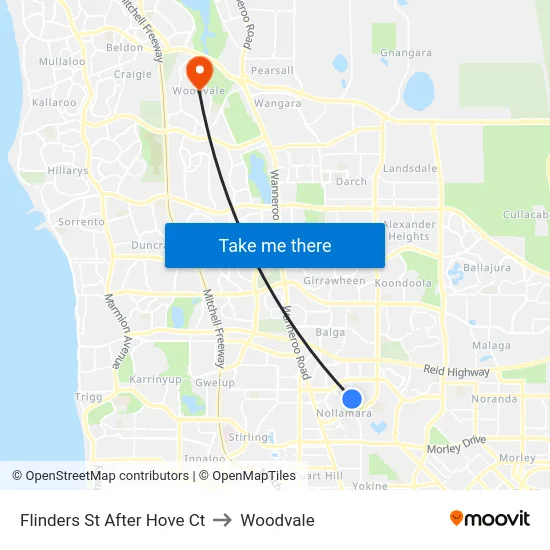 Flinders St After Hove Ct to Woodvale map