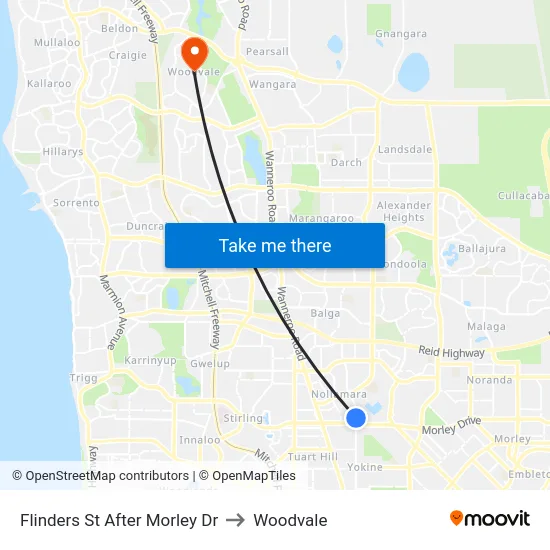 Flinders St After Morley Dr to Woodvale map