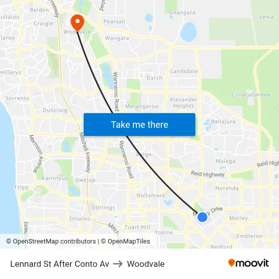 Lennard St After Conto Av to Woodvale map