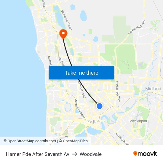 Hamer Pde After Seventh Av to Woodvale map