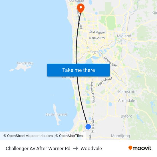 Challenger Av After Warner Rd to Woodvale map