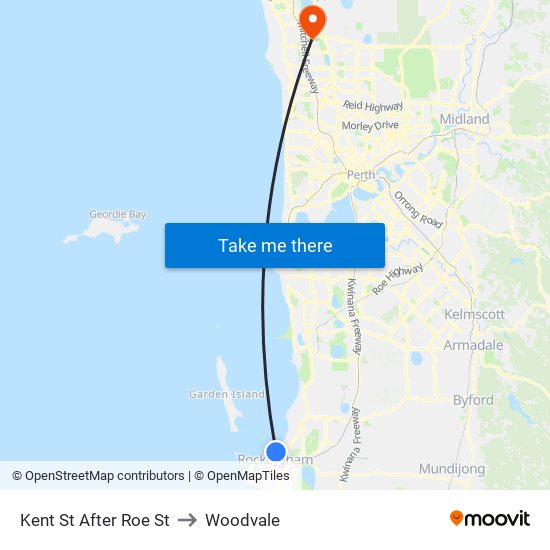 Kent St After Roe St to Woodvale map