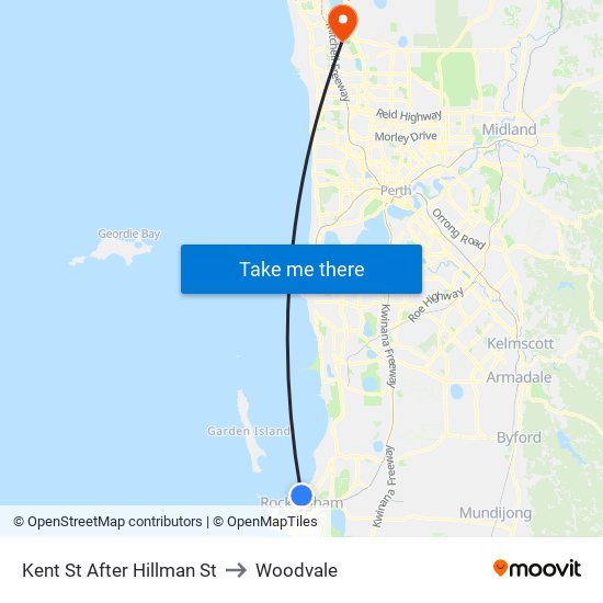 Kent St After Hillman St to Woodvale map