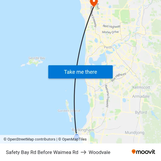 Safety Bay Rd Before Waimea Rd to Woodvale map