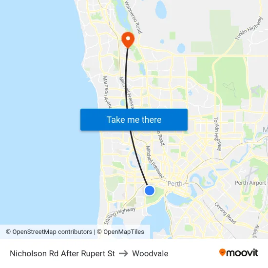 Nicholson Rd After Rupert St to Woodvale map