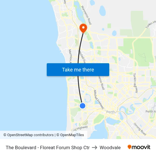 The Boulevard  - Floreat Forum Shop Ctr to Woodvale map