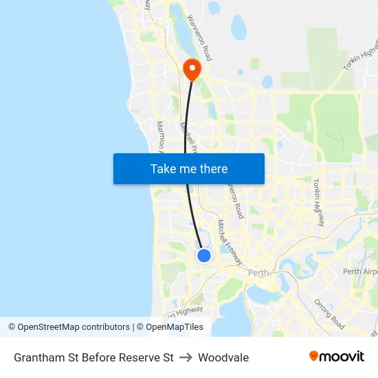 Grantham St Before Reserve St to Woodvale map