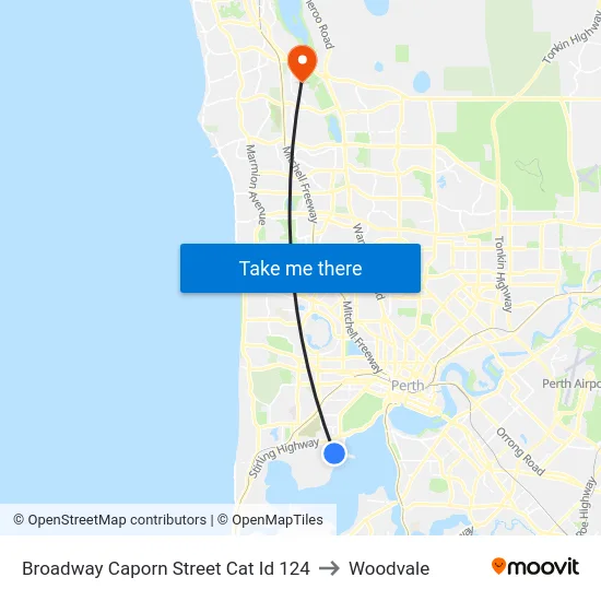 Broadway   Caporn Street Cat Id 124 to Woodvale map