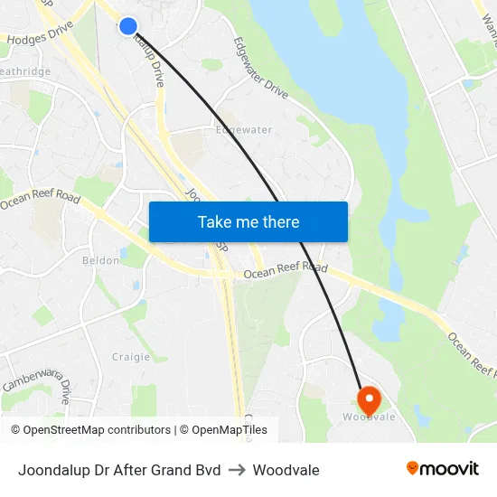 Joondalup Dr After Grand Bvd to Woodvale map