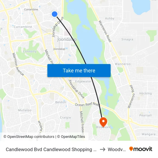 Candlewood Bvd Candlewood Shopping Centre to Woodvale map