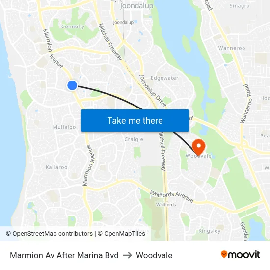 Marmion Av After Marina Bvd to Woodvale map