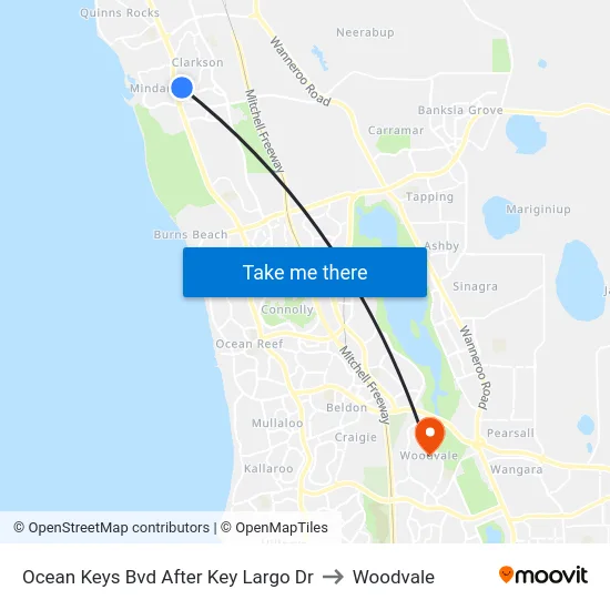 Ocean Keys Bvd After Key Largo Dr to Woodvale map