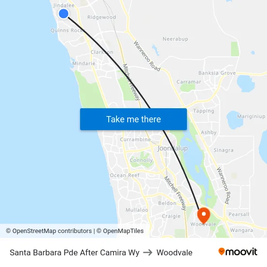 Santa Barbara Pde After Camira Wy to Woodvale map