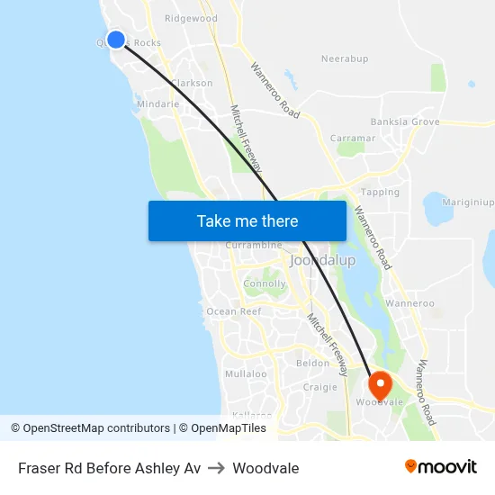 Fraser Rd Before Ashley Av to Woodvale map