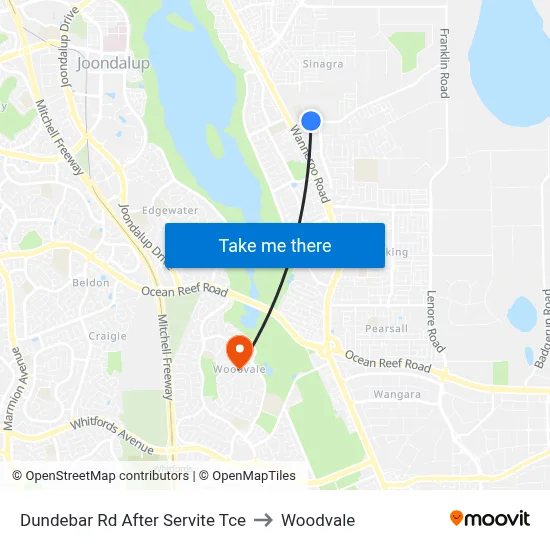 Dundebar Rd After Servite Tce to Woodvale map