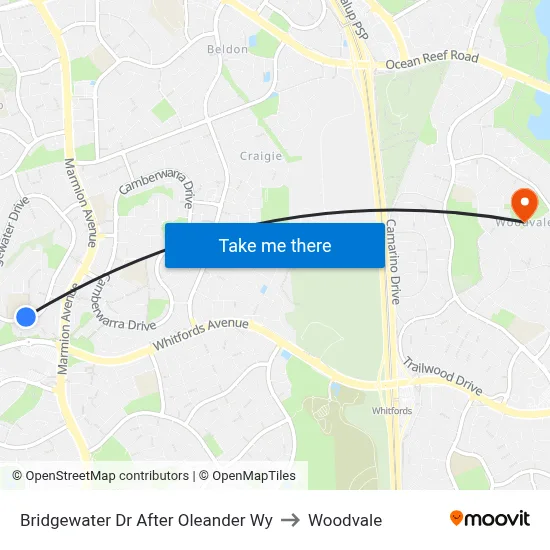 Bridgewater Dr After Oleander Wy to Woodvale map