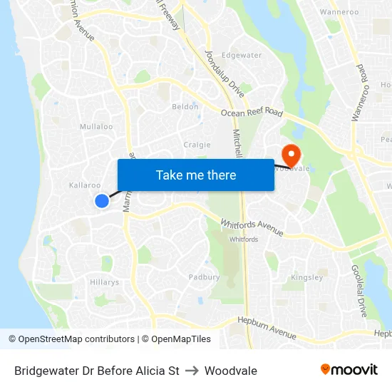 Bridgewater Dr Before Alicia St to Woodvale map