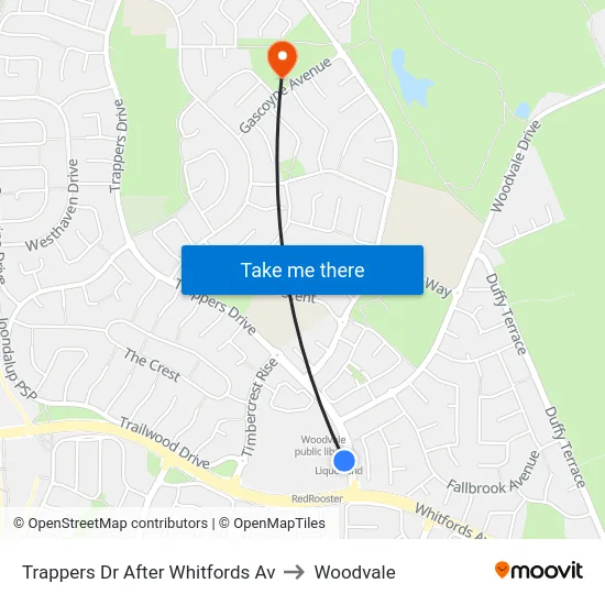 Trappers Dr After Whitfords Av to Woodvale map