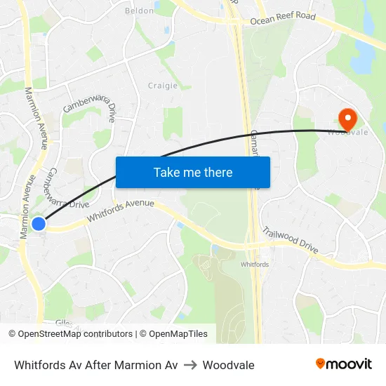 Whitfords Av After Marmion Av to Woodvale map