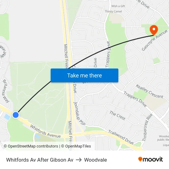 Whitfords Av After Gibson Av to Woodvale map
