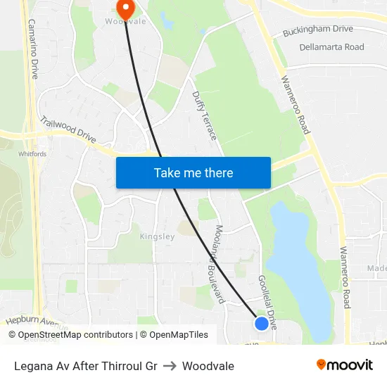 Legana Av After Thirroul Gr to Woodvale map