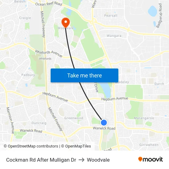 Cockman Rd After Mulligan Dr to Woodvale map