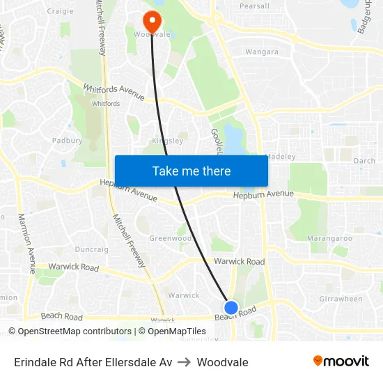 Erindale Rd After Ellersdale Av to Woodvale map