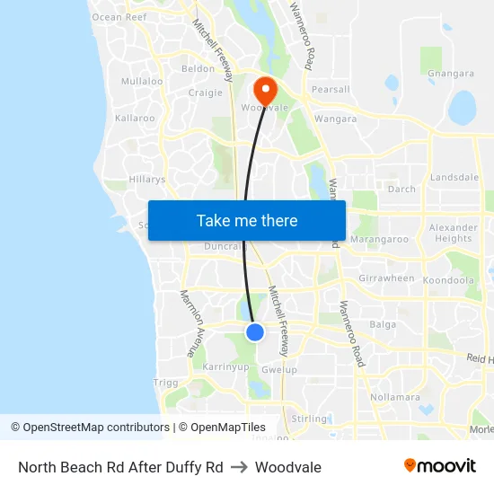 North Beach Rd After Duffy Rd to Woodvale map