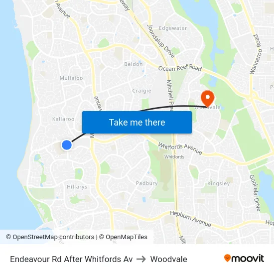 Endeavour Rd After Whitfords Av to Woodvale map