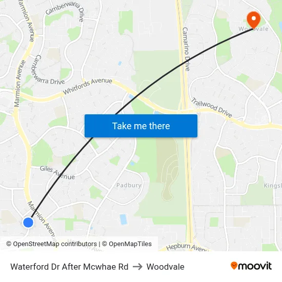 Waterford Dr After Mcwhae Rd to Woodvale map