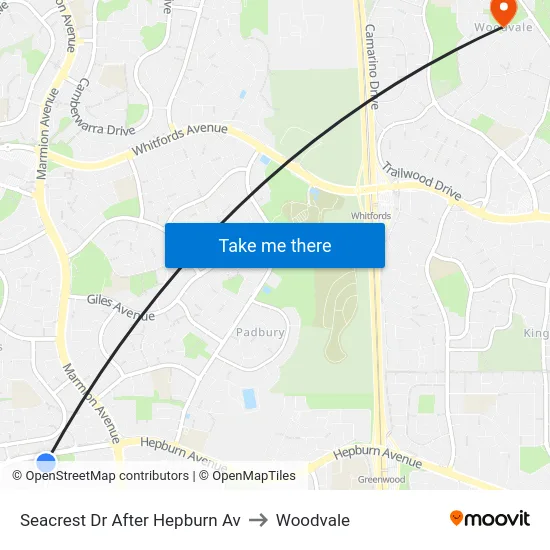 Seacrest Dr After Hepburn Av to Woodvale map