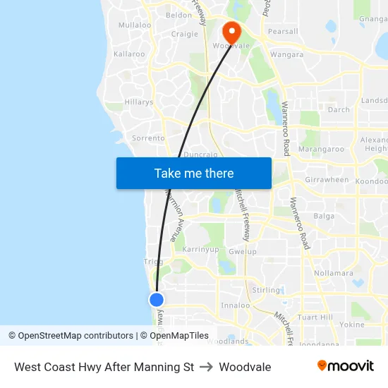 West Coast Hwy After Manning St to Woodvale map