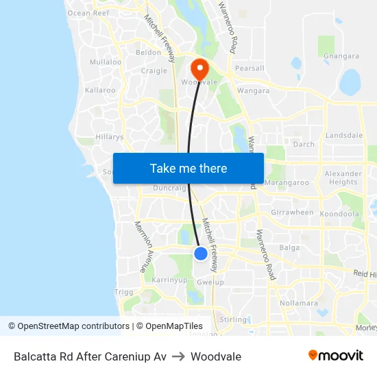 Balcatta Rd After Careniup Av to Woodvale map