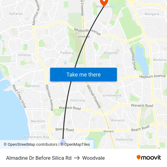 Almadine Dr Before Silica Rd to Woodvale map
