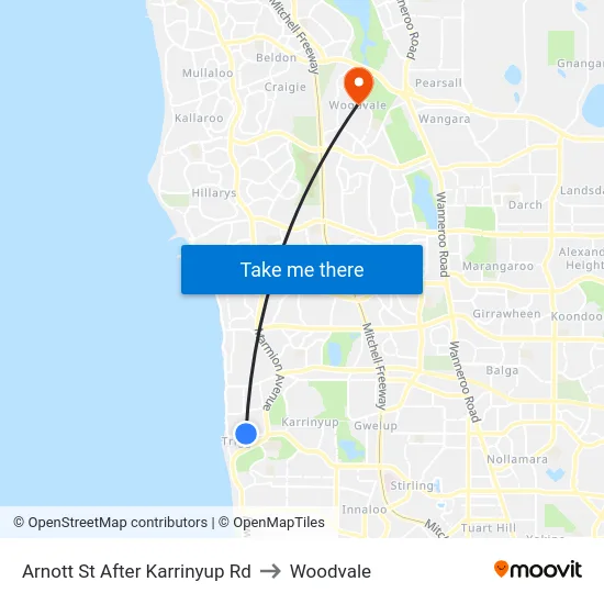Arnott St After Karrinyup Rd to Woodvale map