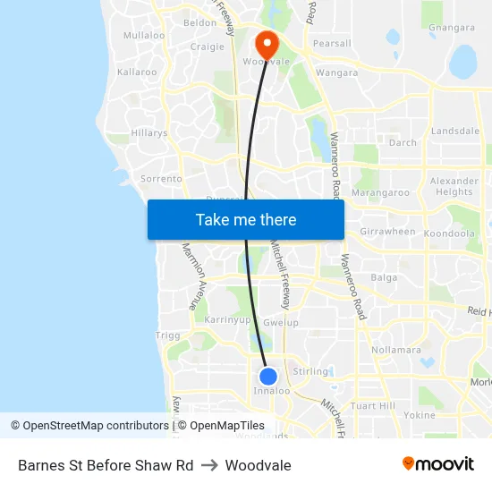 Barnes St Before Shaw Rd to Woodvale map