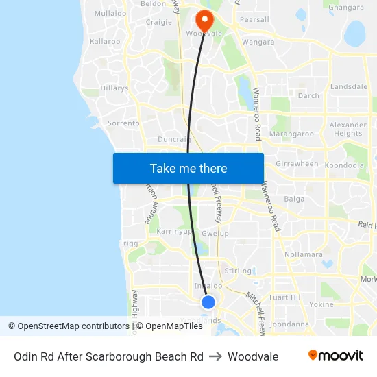 Odin Rd After Scarborough Beach Rd to Woodvale map