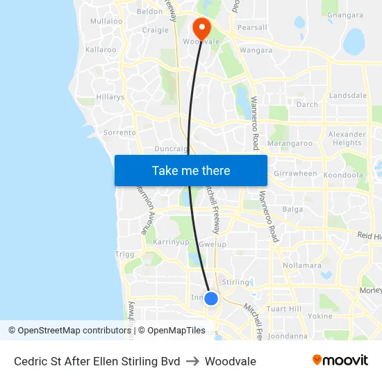 Cedric St After Ellen Stirling Bvd to Woodvale map