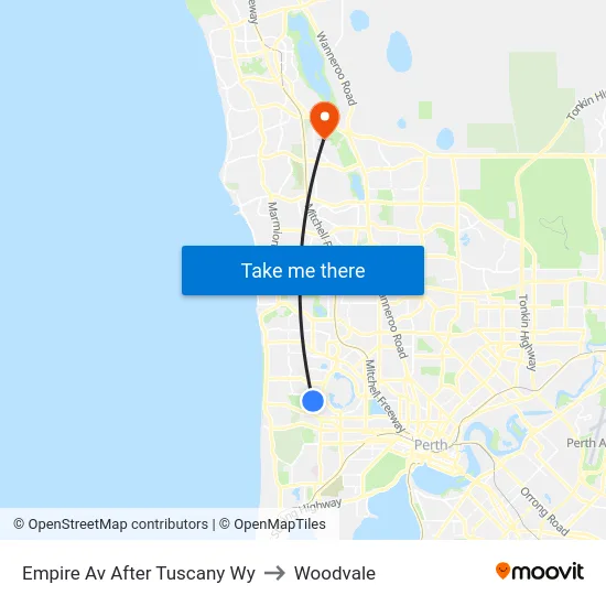 Empire Av After Tuscany Wy to Woodvale map