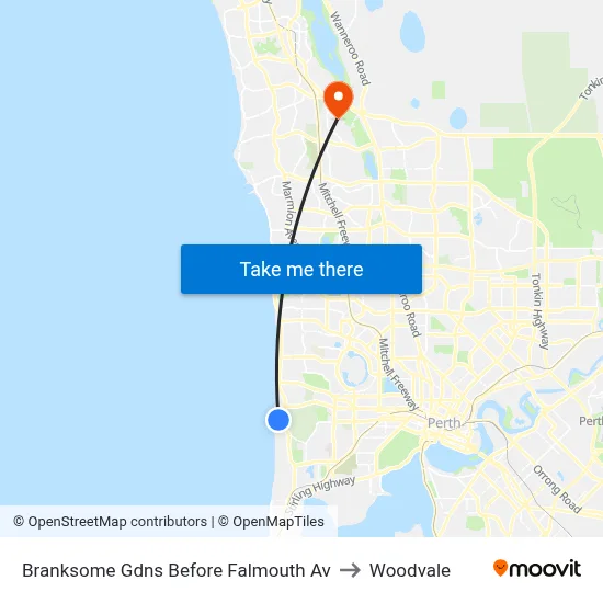 Branksome Gdns Before Falmouth Av to Woodvale map