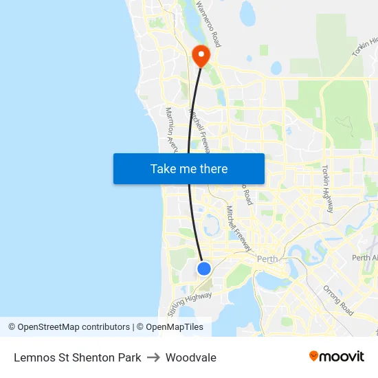 Lemnos St Shenton Park to Woodvale map