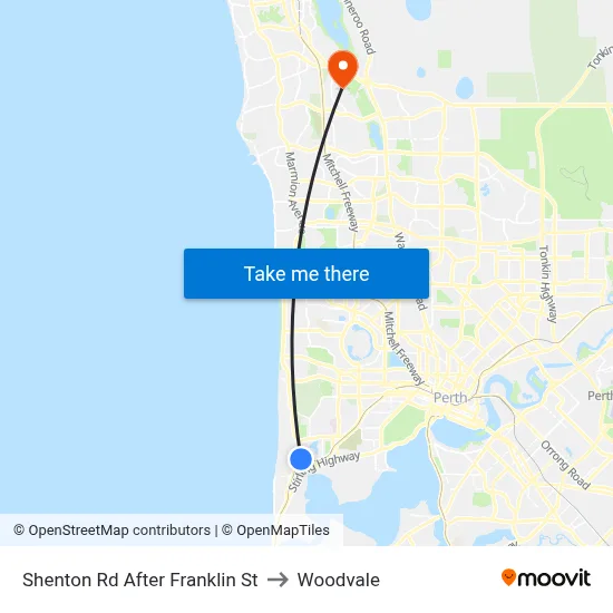 Shenton Rd After Franklin St to Woodvale map