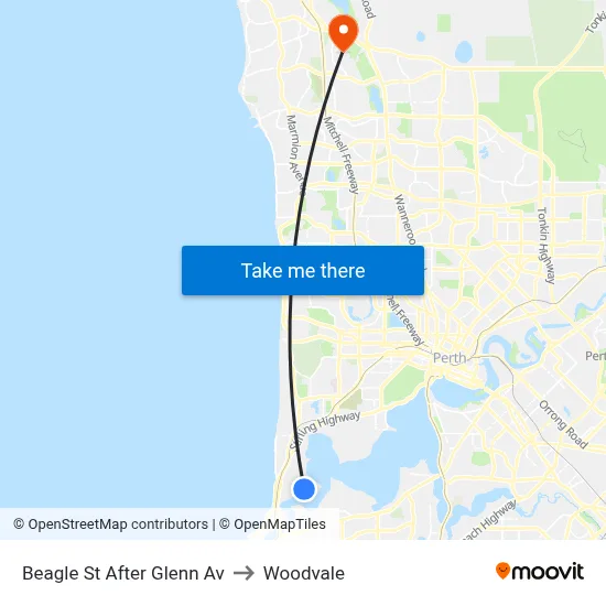 Beagle St After Glenn Av to Woodvale map