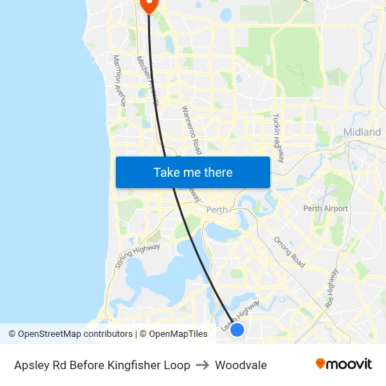 Apsley Rd Before Kingfisher Loop to Woodvale map