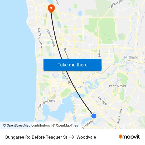 Bungaree Rd Before Teaguer St to Woodvale map