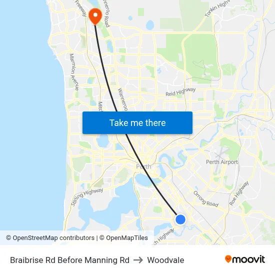 Braibrise Rd Before Manning Rd to Woodvale map