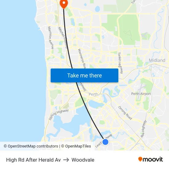High Rd After Herald Av to Woodvale map