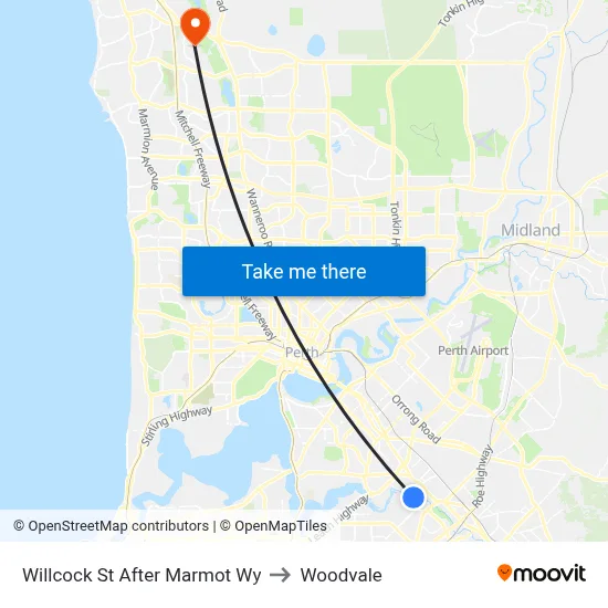 Willcock St After Marmot Wy to Woodvale map